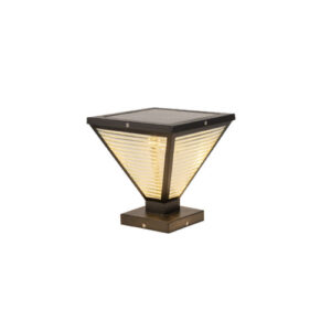 GARCIA Stainless-steel Taper Outdoor Solar Post Lamp for Garden & Courtyard - New Chinese Style