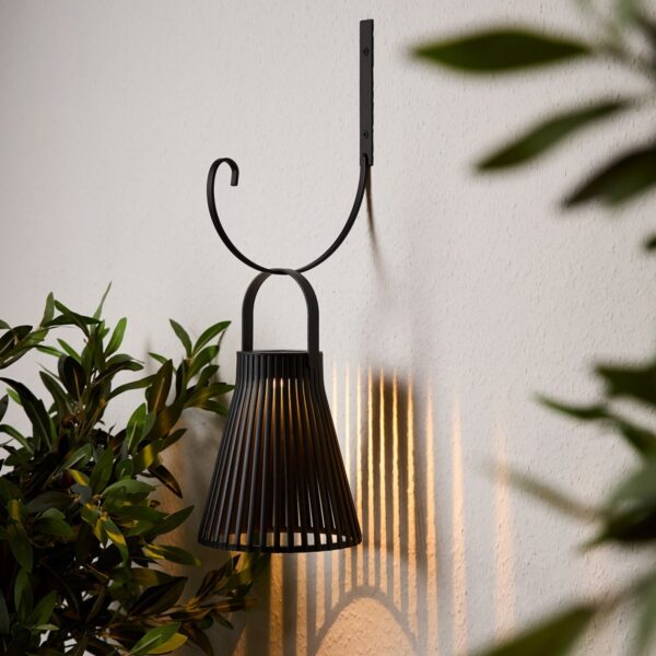 Slatted Solar Lantern & Hanging Hook Bundle