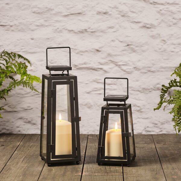 Small and Regular Porto Solar Lantern Duo with TruGlow® Candles