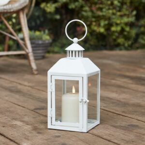 Perth White Garden Lantern with TruGlow® Candle