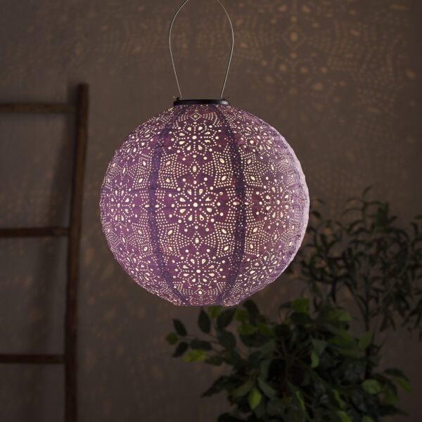Tyvek Purple Moroccan Hanging Solar Lantern
