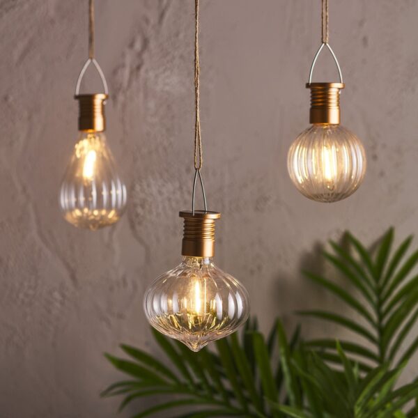 Set of 3 Warm White Hanging Solar Lights