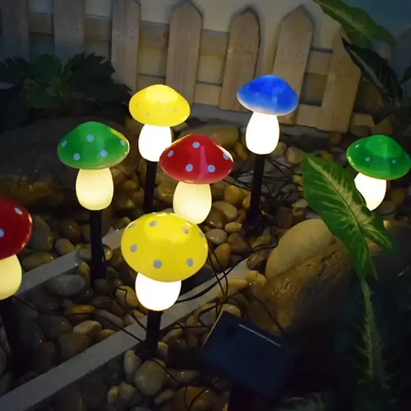 Set of 4 Solar-Powered Mushroom String Lights MS11281 - Image 2