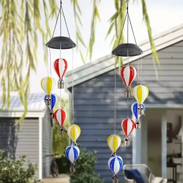 Solar Hot Air Balloon Wind Chime Light MS40751 - Image 2