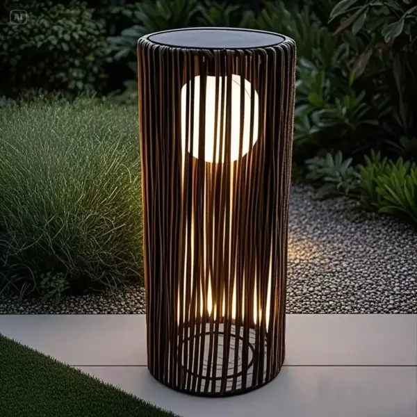Tall Solar-Powered Metal Lantern with Sleek Vertical Design MS80601 - Image 2